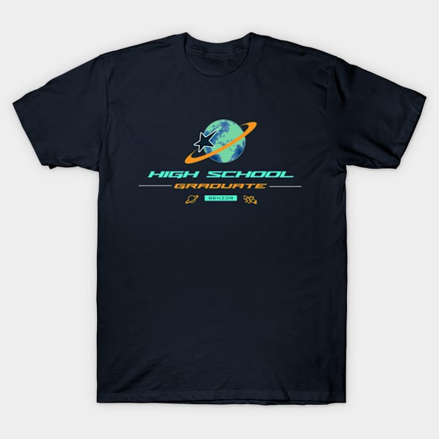 Graduate  High School Planet Graduate T-Shirt by bert englefield 